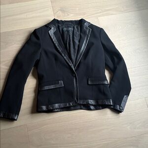 Rag & Bone Black Blazer with Leather Accents